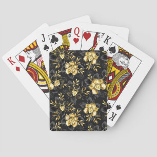 Jeu De Cartes Sans couture avec orchidées de bijoux