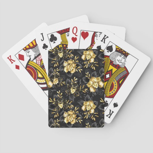 Jeu De Cartes Sans couture avec orchidées de bijoux (dos)