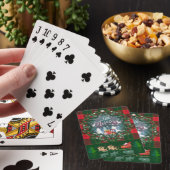 Jeu De Cartes Santa Claus en traîneau à chiens conduit par des r (In Situ)