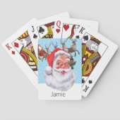Jeu De Cartes Santa Claus in Snow Stocker Stuffer Ajouter le nom (dos)