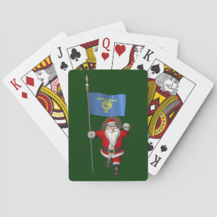 Jeu De Cartes Santa Claus with Ensign of Oregon