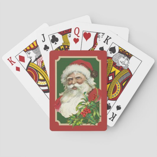 Jeu De Cartes Santa Rouge & Vert Classique de Fêtes (dos)