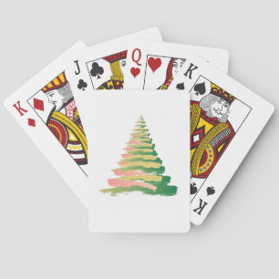 Jeu De Cartes Sapin de Noël Minimaliste aux Traits de Pinceau