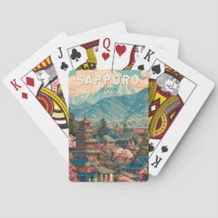 Jeu De Cartes Sapporo Japon Voyage Art Vintage