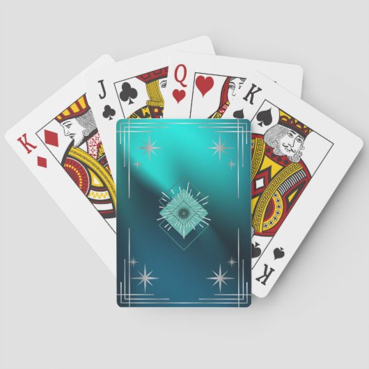 Jeu De Cartes Sarcelle & Diamants (dos)