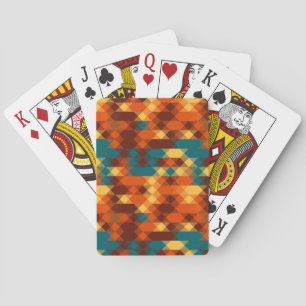 Jeu De Cartes Sarcelle, rouge, orange et jaune géométrique