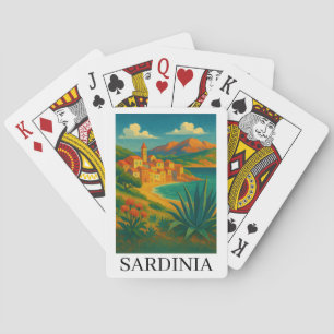 Jeu De Cartes Sardaigne Italie Art de Voyage Vintage