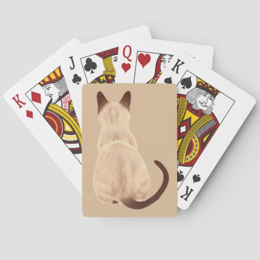 Jeu De Cartes Sasha Siamese Chat Maman Kitty Regardant loin Dess (dos)