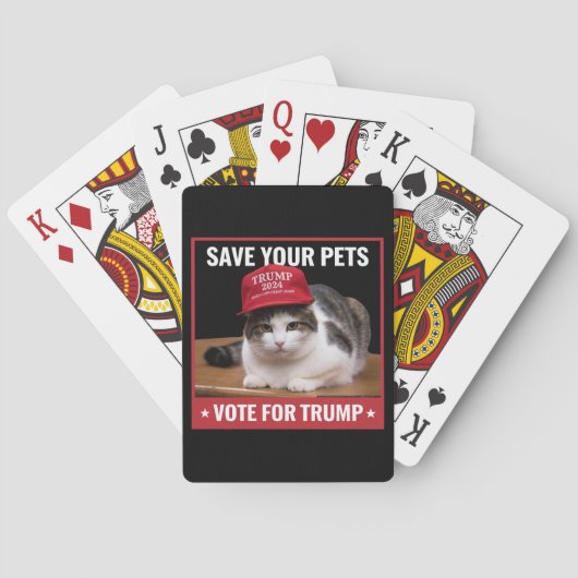 Jeu De Cartes Save Your Pets Vote for Trump US Election Citation (dos)