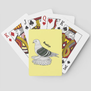 Jeu De Cartes Saxon Shield pigeon bird cartoon illustration