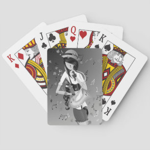 Jeu De Cartes Saxophoniste Clown Monochrome Jouer Cartes