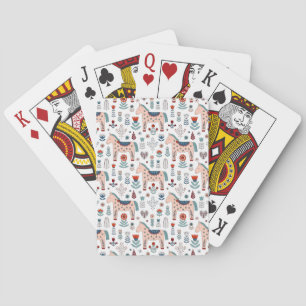 Jeu De Cartes Scandinave Horse Folk Art Motif