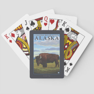 Jeu De Cartes Scène de bison - le bassin fluvial de Chitina,