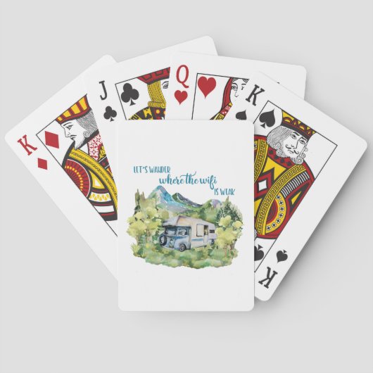 Jeu De Cartes Scène de camping de l'aquarelle rv Motorhome (dos)
