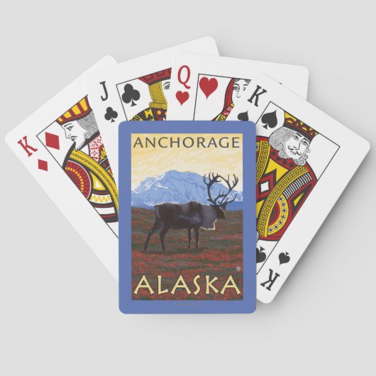 Jeu De Cartes Scène de caribou - Anchorage, Alaska (dos)