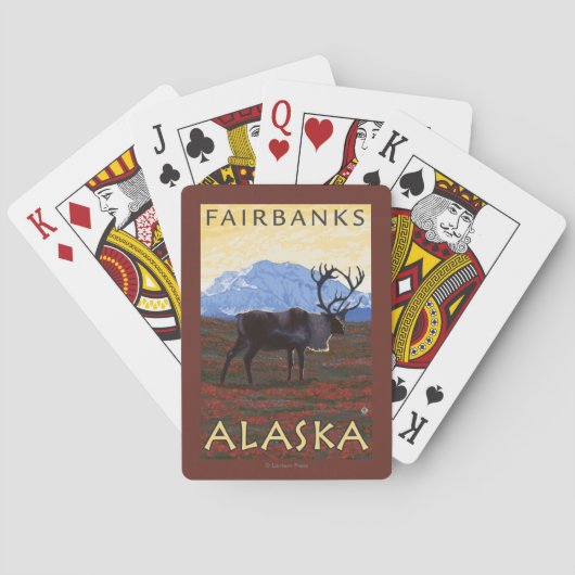 Jeu De Cartes Scène de caribou - Fairbanks, Alaska (dos)