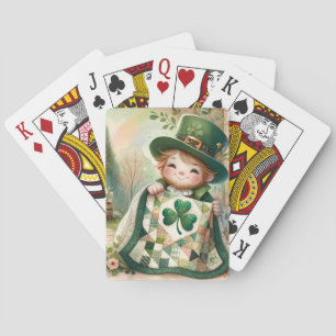 Jeu De Cartes Scène de courtepointe patchwork Cottage Leprechaun
