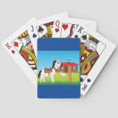 Jeu De Cartes Scène de ferme dessin animé avec cheval chat et ch (dos)