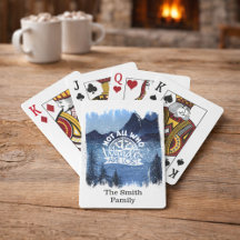 Scène de montagne avec nom de famille