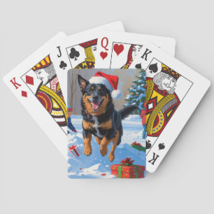 Jeu De Cartes Scène de neige festive de Noël Malinois belge