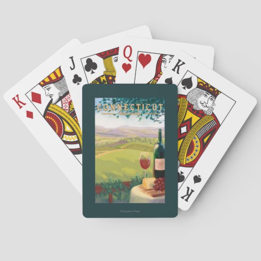 Jeu De Cartes Scène de pays de ConnecticutWine (dos)