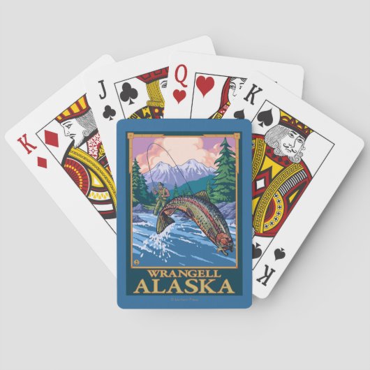 Jeu De Cartes Scène de pêche de mouche - Wrangell, Alaska (dos)