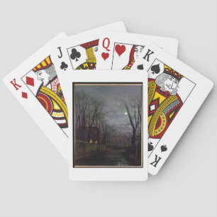 Jeu De Cartes Scène de rue au clair de lune, 1882 (huile sur toi