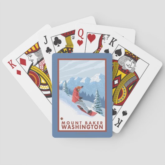 Jeu De Cartes Scène de surfeur - Baker de bâti, Washington (dos)