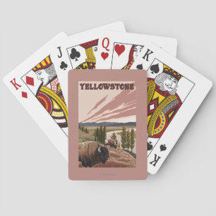 Jeu De Cartes Scène de YellowstoneBison