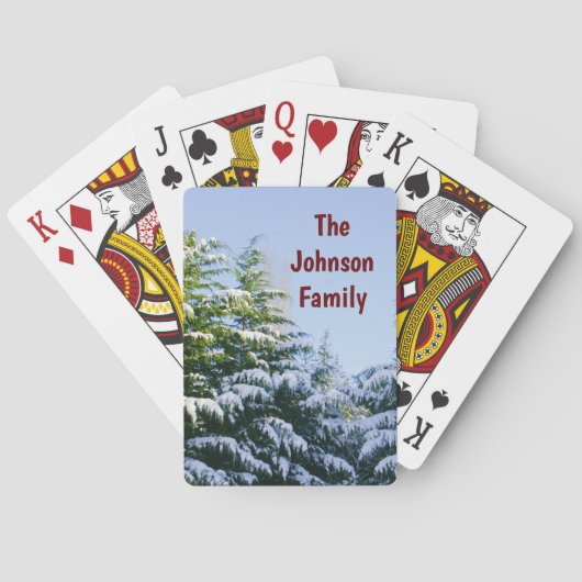 Jeu De Cartes Scène d'hiver personnalisable Nom de famille (dos)