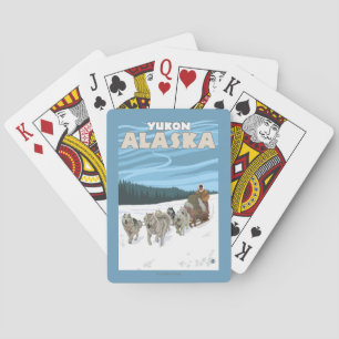 Jeu De Cartes Scène Sledding de chien - le Yukon, Alaska