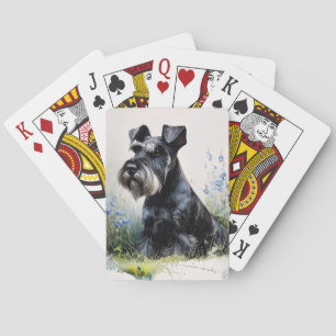 Jeu De Cartes Schnauzer aquarelle