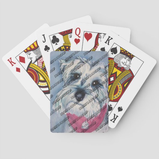 JEU DE CARTES SCHNAUZER ARGENTÉ MINIATURE (dos)