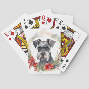 Jeu De Cartes Schnauzer Christmas Wreath Festive Pup