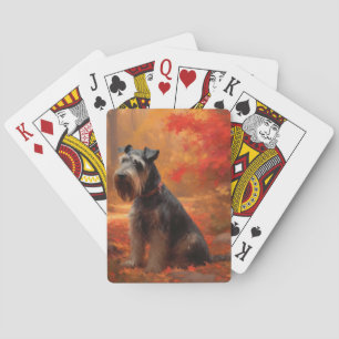 Jeu De Cartes Schnauzer en automne Leaves Fall Inspire