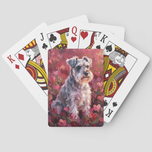 Jeu De Cartes Schnauzer Heart Shaped Wildflowers (dos)