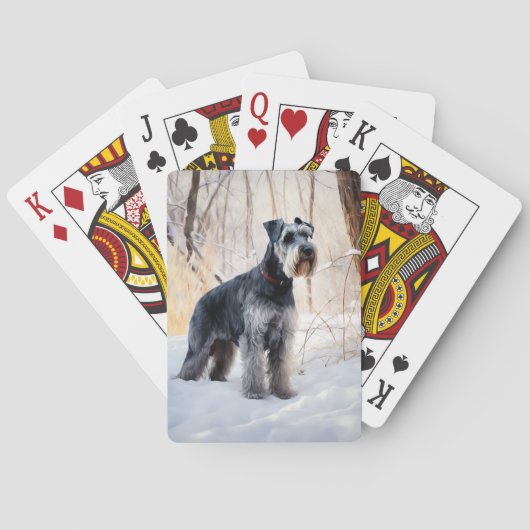 Jeu De Cartes Schnauzer Laisser neiger Noël (dos)