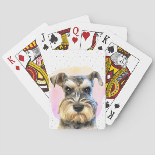 Jeu De Cartes Schnauzer Miniature Amoureux des chiens mignon ani