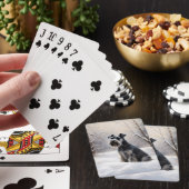 Jeu De Cartes Schnauzer Miniature Laisser neiger Noël (In Situ)