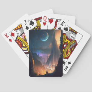 Jeu De Cartes Science Fiction Futuriste Ville Jouer Cartes