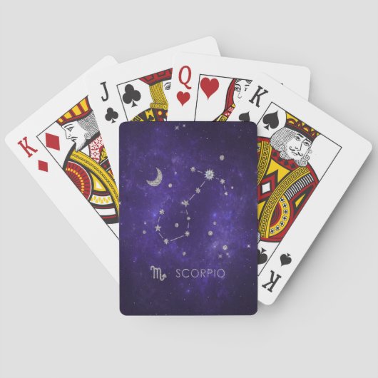 Jeu De Cartes Scorpion violet zodiaque | Horoscope d'astrologie (dos)