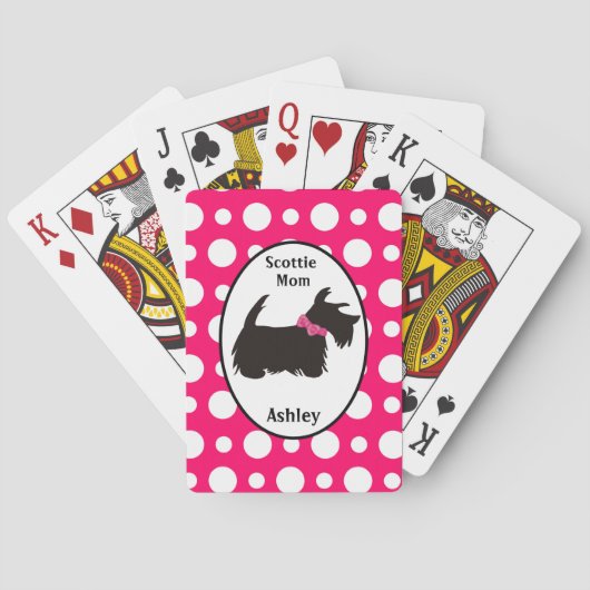 Jeu De Cartes Scottie dog, mère écossaise de terrier jouant aux  (dos)