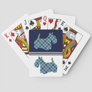 Jeu De Cartes Scottish Terrier Blue Plaid