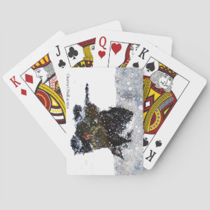 Jeu De Cartes Scottish Terrier in Falling Snow