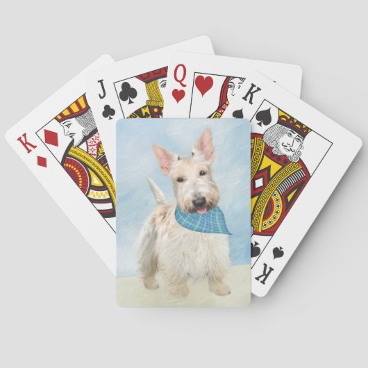 Jeu De Cartes Scottish Terrier Wheaten Dog Painting Art original (dos)