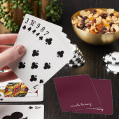 Jeu De Cartes Script Bourgogne | Monogramme moderne élégant (In Situ)