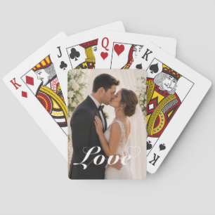 Jeu De Cartes Script de photo et de texte personnalisé Cœur de p