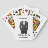 Jeu De Cartes script moderne tuxedo groomsman proposition (dos)