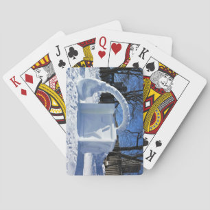 Jeu De Cartes Sculpture de neige, Québec, Canada
