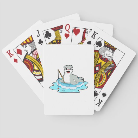 Jeu De Cartes Seal at Fishing with Fishing rod (dos)